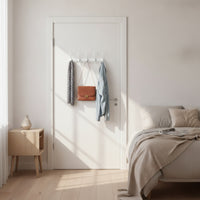 Wall-Mounted Coat Rack with 5 Hooks Metal Wall-Mounted Coat Rack with Retractable Hooks Space-Saving Slim-Profile for Entryway
