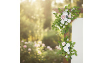 Draped Wedding Arch Flowers with Textile White Floral Swag with Greenery Lightweight Artificial Flower Swag Reusable for Brides