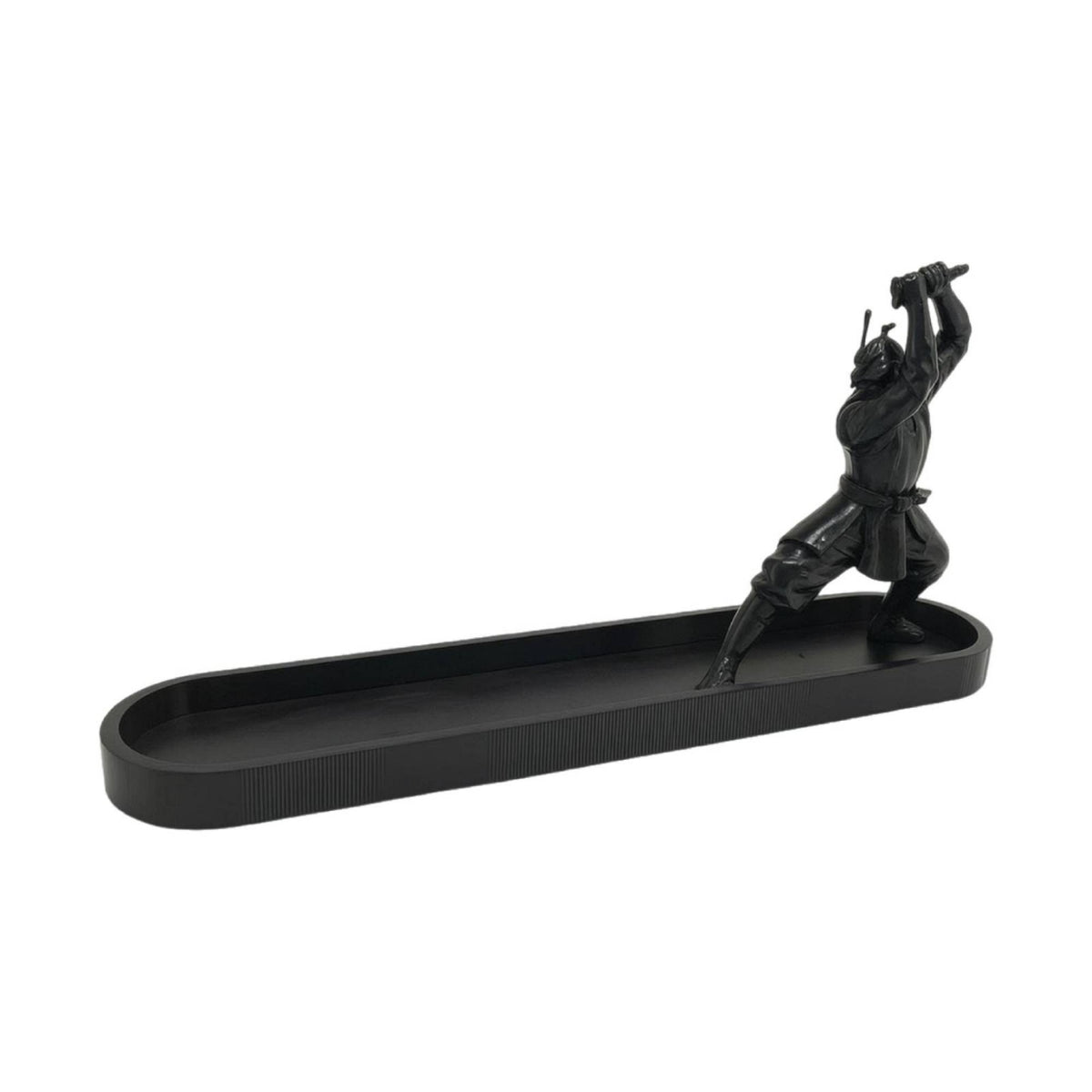Katana-Style Incense Tray with Samurai Decorative Incense Stick Holder Black Elegant for Home Office