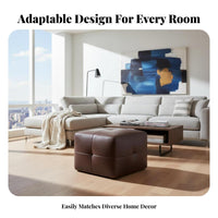 Luxury Aesthetic Round Upholstered Pouf Multi-Functional Low Stool Multifunctional Vanity Seat Soft and Comfortable for Adults, Homeowners, Interior Decorators, Living Room, Entryway, Bedroom