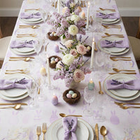 Easter Tablecloth Festive Pattern Easter Bunny Table Cloth Easy to Clean Hare Motif Table Cover for Event Organizer S, Parents, Kitchen