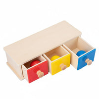 Hand-Eye Coordination Object Permanence Box Fine Movement Skills Wooden Ball Drop Toy Focus Training Toddler Coin Box Toy Polished and Burr-Clear for Toddlers, Infants, Home, Preschool, Daycare