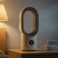 Type-C Charging Bladeless Humidifying Fan 3-Speed Bladeless Desk Fan LED Display Air Cooler Portable