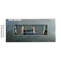 4 Pieces Schoolgirl Figurine Hand-Painted Miniature Figure with Handbag 3D Printed for Collectors