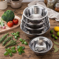 Stainless Steel Colander Vegetable Strainer with Loop Handles, Fruit Washing Basket Draining Basin