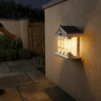 Wireless Installation Solar Motion Sensor Wall Light No Wiring Required Solar Wall Light Energy Saving Waterproof Garden Sconce Weather-Resistant for Courtyard, Patio, Front Door, Fence