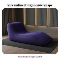 Oversized Inflatable Lazy Sofa Quick Setup S-Shaped Inflatable Lounger Skin-Friendly Material Flocked Inflate Sofa Indoor Outdoor Use for Students, Children, Bedroom, Living Room, Balcony, Backyard