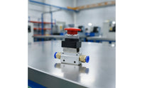 Aluminum Alloy Dome Push Button Valve Compact Button Type Pneumatic Valve Momentary Air for Machinists