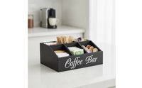 Coffee Bar Organizer Wooden Desktop Coffee Organizer Storage Box Divided Holder Slanted for Office Breakroom
