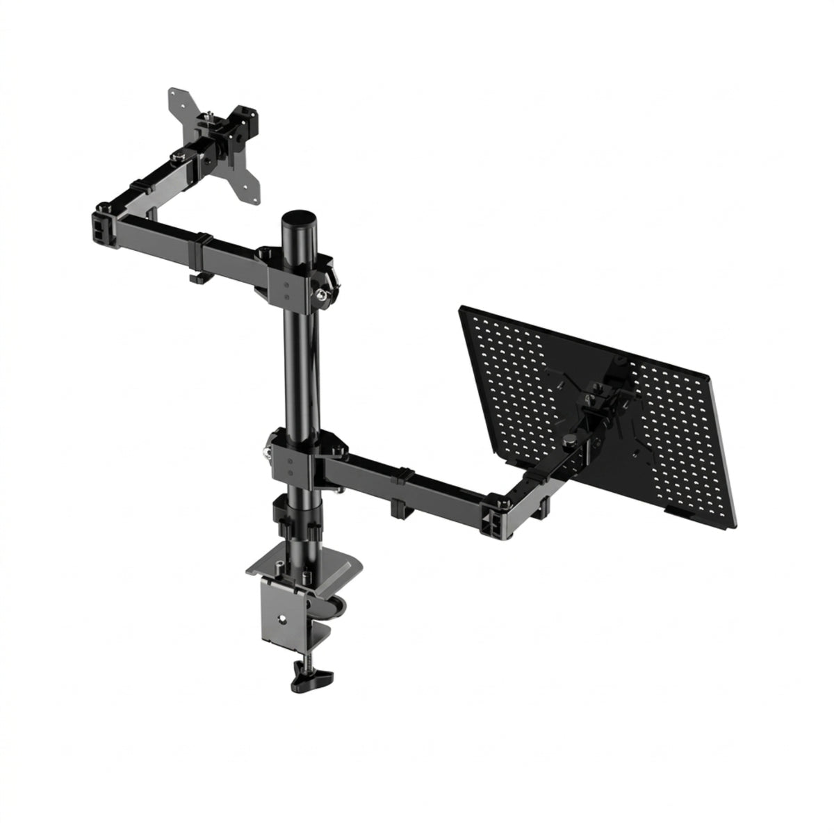 Dualdisplay Desk Mount Ventilated Monitor Arm Laptop Tray Heat Dissipation