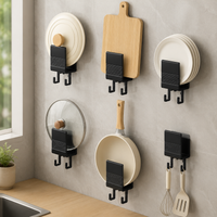 Set of 2 Kitchen Lid Wall Mounts, Matte Space Aluminum Cutting Board Organizer, Functional Drying and Storage