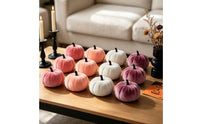 12 Pieces Decorative Velvet Pumpkin Velvet Pumpkins Resistant Soft-Textured Pumpkins for Tabletop