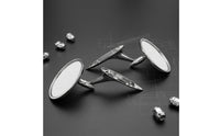 Vintage Style Chrome Rearview Mirror Zinc Alloy Classic Car Mirror Round Face Auto Accessory Mounting Hardware