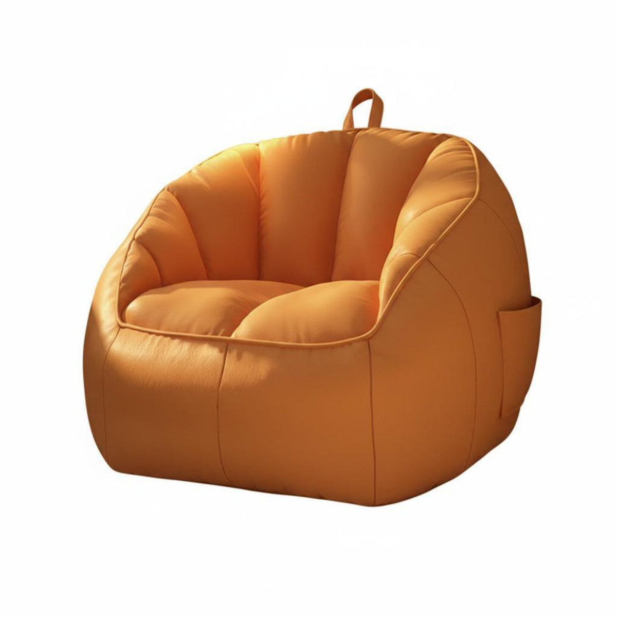 Luxuriously Soft Texture Single-Person Shell Lounger Lightweight Bean Bag No Assembly Required Floor Chair Ergonomic Support for Adults, Students, Gamers, Bedroom, Balcony, Apartment, Reading Nook