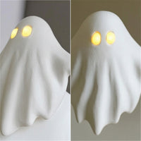 Ghost Ornament Halloween Ghost Figurine Resin Glowing for Tabletop, Mantel
