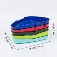 Large Bunny Litter Tray and Bunny Litter Box, Triangular Corner Litter Pan with Cage Hooks, for Guinea Pigs and Chinchillas