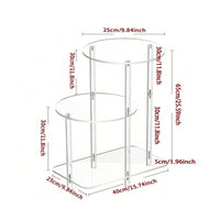 3-Tier Bedside Table Portable Acrylic Tier Shelf Sturdy Clear Countertop Organizer for Kitchen