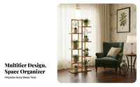 European design Multi-Tier A-Frame Stand Floor-Standing Plant Rack Space-Saving Flower Shelf Stable Base for Gardeners, Homeowners, Apartment Dwellers, Living Room, Balcony, Bedroom, Corner Spaces
