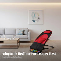 Adjustable Recline Infant Bouncer with Foot Piano Soothing Motion 3-Mode Convertible Rocker Detachable Toy Bar Baby Gear Machine Washable for Infants, Newborns, Playtime, Naptime, Nursery, Living Room