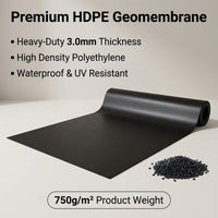 Matte Black Pond Liner for Pond Construction, Flexible HDPE DPM Membrane, Waterproof Geomembrane Sheet