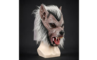 Wolf Headpiece with Synthetic Coat Realistic Wolf Headpiece Full-Head Headdress for Adults, Halloween, Cosplay, Spooky Attractions