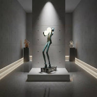 Human Figure Floor Lamp Sculptural Form Abstract Person Statue Light Showpiece Large Artistic Floor Light for Interior Designers, Art Collectors