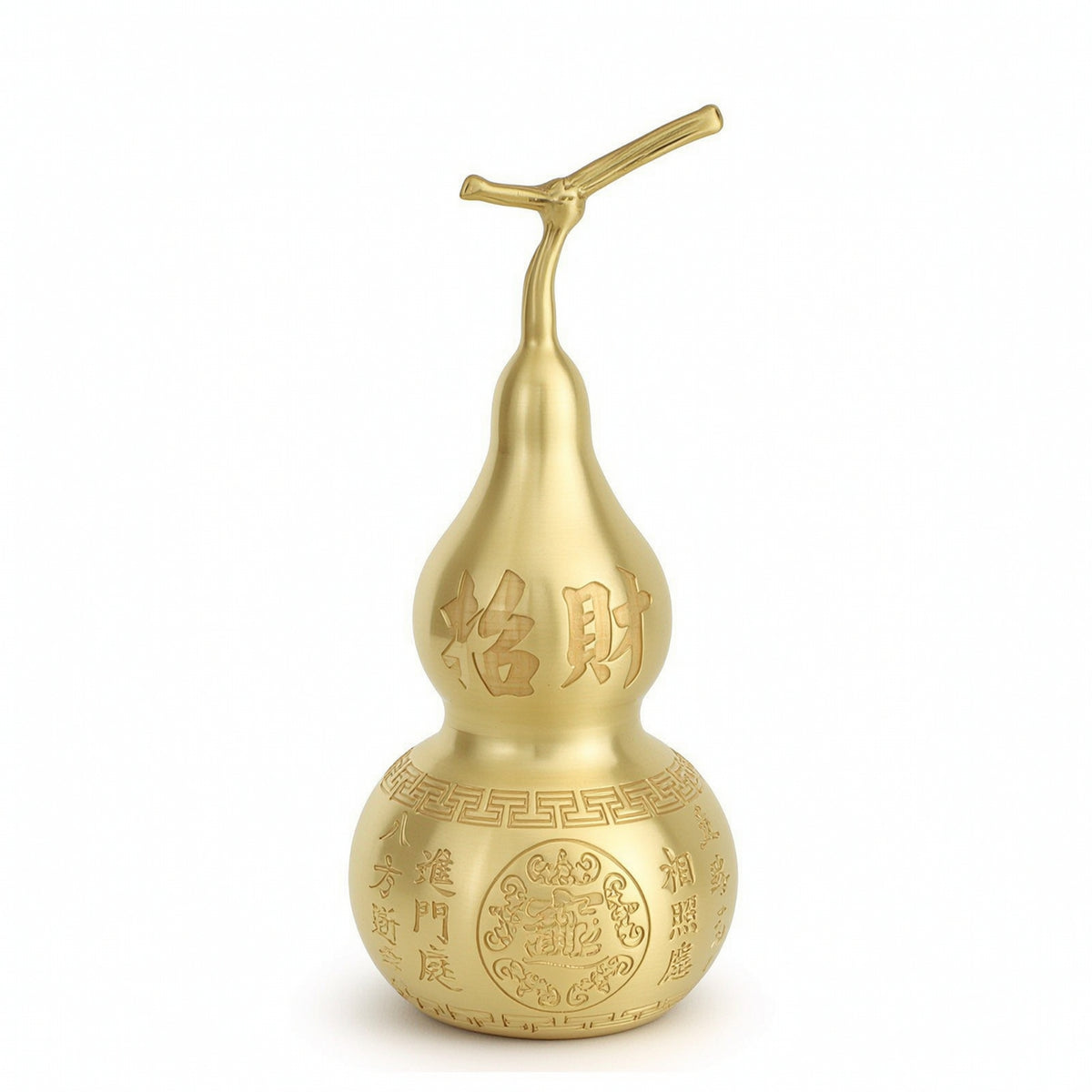 Brass Wu Lou Decorative Brass Gourd Golden for Office Desk