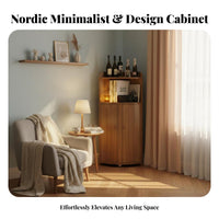 Minimalist Design Curved Front Hutch Space-Saving Design Corner Shelf Modern Aesthetic Household Storage Sturdy Construction for Apartment Dwellers, Homeowners, Office Workers, Living Room, Bedroom, Kitchen, Bathroom