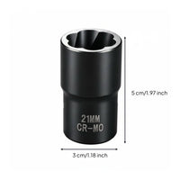 5 Pieces Chrome Molybdenum Steel Reverse Thread Nut Extractor High Hardness Stripped Nut Extractor Strong Grip Bolt Remover Socket Heavy Duty for Mechanics, DIY Users, Repair Shop, Workshop, Garage