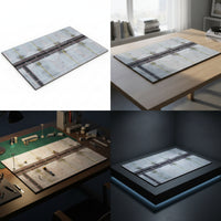 Wooden Airport Apron Display Board Rectangular Model Runway Platform Flat for Desk, Shelf
