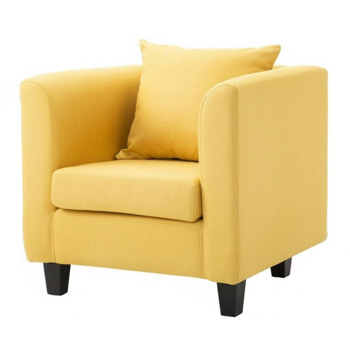 Space Saving Upholstered Club Chair Minimalist Design Sofa Soft Feel Upholstery Armchair Comfortable Cushioning for Apartment Dwellers, Homeowners, Business Owners, Small Areas, Internet Cafe, Living Room, Hotel Lobby