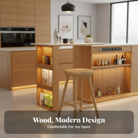 Solid Wood Construction Backless Wooden Saddle Stool Integrated Footrest Backless Saddle Perch Rustic Aesthetic Bar Chair High Weight Capacity for Cafe Owners, Homeowners, Adults, Kitchen Island, Restaurant, Reception Area, Balcony