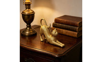 Embossed Stretching Cat Figurine Cat Figurine Room Accentuation for Tabletop Display