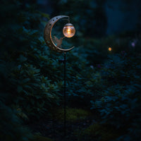 bird Moon Sun-Powered Outdoor Stake Light Outdoor Half Sun-Powered bird Light Decorative for Gardeners, Homeowners, Flower Bed, Pathway