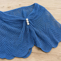 Knitted Poncho Shawl with Brooch - Lightweight Sun Protection Cover-Up for Spring/Summer