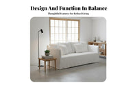3-Seater Straight Couch Japanese aesthetic Contemporary 3-Seater Settee Removable and cleanable Cover Sofa for Families, partners, Studio, Lounge Area