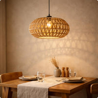Handmade Braided Overhead Shade Rustic Woven Lampshade Textured Rattan Lampshade
