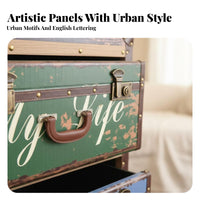 Vintage Design Multi-Drawer Patchwork Cabinet Distressed Finish Storage Furniture Hand-Painted Chest of Drawers Handmade for Homeowners, Interior Decorators, Office Workers, Bedroom, Entryway, Hallway, Living Room