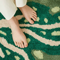 Leaf Shaped Rug Machine Washable Soft Pile Leaf Floor Mat Soft Tufted Rug for Living Room
