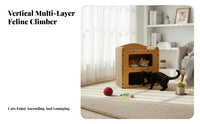Vertical Space-Saving Design Corrugated Paper Cat Villa Replaceable Scratching Pads Cardboard Cat Scratcher Easy to Assemble for Cats, Home