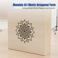 Cajon Drum, Mandala Flower Octagonal Box Drum, Triple-Tone, Portable Travel Percussion