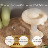 Space Capsule Cat Tree with Sisal Post and Toy