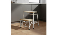 Combination Purpose Ladder Stool Space-Saving 2 Step Stool Non-Slip Feet Small Step Ladder for Kitchen, Living Room, Bedroom