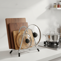 Extra Thick Stainless Steel Pot Lid and Cutting Board Holder for Kitchen Countertop