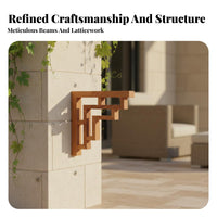 Weather Resistant Faux Wood Grain Vine Trellis Stable Structure Courtyard Pergola Frame Heavy Duty Aluminum Pergola Lattice Side Panels for Homeowners, Property Managers, Event Planners, Backyard, Wedding Ceremony, Pathway, Carport