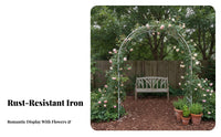 Rust-Proof Flower Arch Trellis Weather Resistant Climbing Plant Archway Heavy-Duty Climbing Plant Arbor Powder Coated Finish for Homeowners, DIY Enthusiasts, Event Planners, Patio, Pathway, Party