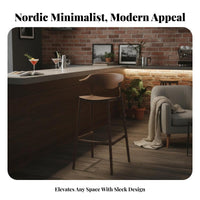 Nordic design Backrest Bar Stool Stackable Counter Chair Minimalist Design Household Seating With Footrest for Cafe Owners, Homeowners, Adults, Kitchen, Dining Room