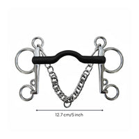 Rubber Wrapped Horse Bit Smooth Surface Rubber Wrapped Stainless Steel Pelham Bit Double Chain Equestrian Gear