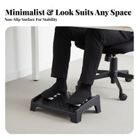 Improves Posture Adjustable beneath-desk Foot rest Reduces Fatigue Adjustable Foot rest Anti-Slip Surface Footrest Encourages Leg Movement for Office Workers, People with Short Legs, Students, Workstation, Study Room, Home, Gaming Setup