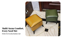 Comfortable Seating Upholstered Cube Stool Modern Design Upholstered Cube Soft Textile Footstool Strong Load Bearing for Homeowners, Shop Owners, Living Room, Entryway, Bedroom, Shoe Shop